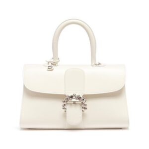 Buckle Up White Hand Bag